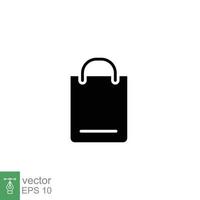 Einkaufen Tasche Symbol. einfach solide Stil. Papier Tasche, Geschäft, Geschenk, Verpackung, Geschäft Konzept. schwarz Silhouette, Glyphe Symbol. Vektor Illustration Design auf Weiß Hintergrund. eps 10.