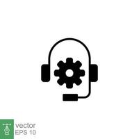 crm Symbol. einfach solide Stil. Headset mit Blase Rede. Referenzen und Kunde Beziehung Verwaltung Konzept. schwarz Silhouette Symbol. Vektor Illustration isoliert auf Weiß Hintergrund. eps 10.