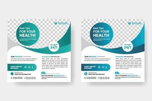 medicinsk service och medicinsk sjukvård social media posta baner eller posta design mall vektor