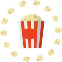 Popcorn. Film Theater Snack. Mais Mahlzeit im ein rot gestreift Paket vektor