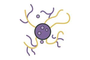 Neuron Symbol Illustration. Symbol verbunden zu Mensch Organ. eben Linie Symbol Stil, geradlinig Farbe. einfach Vektor Design editierbar