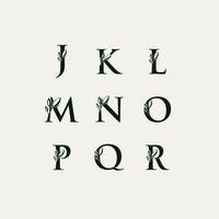 Natur jklmnopqr Alphabet Vektor Design