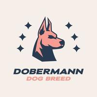 doberman huvud logotyp vektor