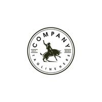 Cowboy Logo Design. genial ein Cowboy Logo. ein Rodeo Cowboy Logotyp. vektor