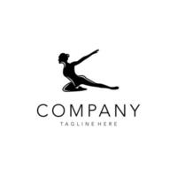 pilates logotyp design. grymt bra en pilates studio logotyp. en pilates studio och yoga logotyp. vektor