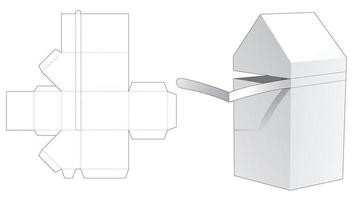 Reißverschluss große hausförmige Box gestanzte Vorlage vektor