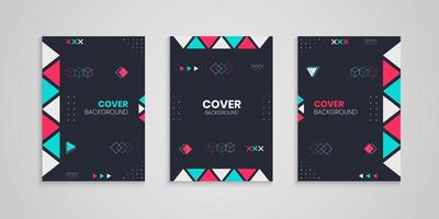 Cover Design Set mit geometrischer Dekoration vektor