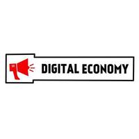Digital Wirtschaft Konzept. Abzeichen, Megfon Symbol. Vektor Illustration