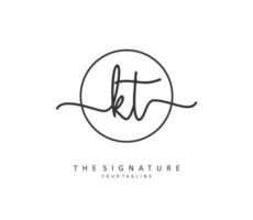 k t kt Initiale Brief Handschrift und Unterschrift Logo. ein Konzept Handschrift Initiale Logo mit Vorlage Element. vektor