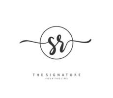 sr Initiale Brief Handschrift und Unterschrift Logo. ein Konzept Handschrift Initiale Logo mit Vorlage Element. vektor