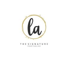 l ein la Initiale Brief Handschrift und Unterschrift Logo. ein Konzept Handschrift Initiale Logo mit Vorlage Element. vektor