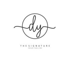 dy Initiale Brief Handschrift und Unterschrift Logo. ein Konzept Handschrift Initiale Logo mit Vorlage Element. vektor