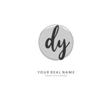 dy Initiale Brief Handschrift und Unterschrift Logo. ein Konzept Handschrift Initiale Logo mit Vorlage Element. vektor