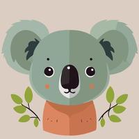 allmänning koala gräsätande däggdjur djur- ansikte vektor