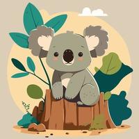 allmänning koala gräsätande däggdjur djur- vektor