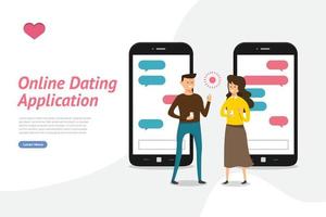 Online-Dating-App auf dem Handy vektor
