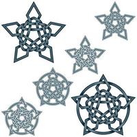 ineinandergreifende Sterne Design im keltischen Stil vektor