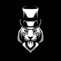 tiger tophat maskot logotyp design vektor