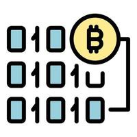 Blockchain Währung Symbol Vektor eben