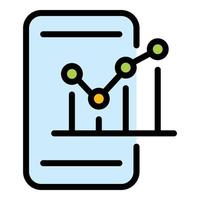 Ergebnis Geld Graph auf Telefon Symbol Vektor eben