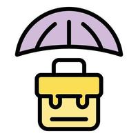 ansvar fall paraply ikon vektor platt