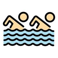 olympisch Schwimmen Mannschaft Symbol Vektor eben