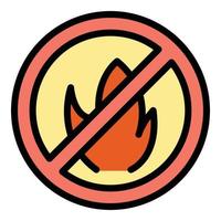 Nein Feuer Wald Symbol Vektor eben