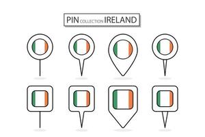 einstellen von eben Stift Irland Flagge Symbol im vielfältig Formen eben Stift Symbol Illustration Design. vektor