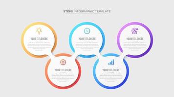 fünf 5 Schritte Optionen Geschäft Infografik modern Design Vorlage vektor