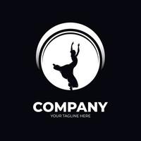 dansa balett logotyp design inspiration vektor