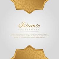 islamisch Arabisch elegant Weiß golden Ornament Rahmen Hintergrund mit Kopieren Raum zum Text vektor