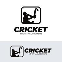 Kricket Spieler Logo Design Vorlage vektor