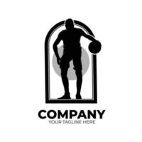 basketboll spelare logotyp design inspiration vektor
