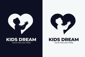 barn drömmar logotyp design inspiration vektor