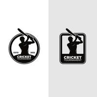 cricket spelare logotyp design mall vektor