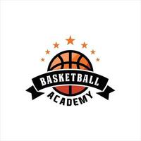 Basketballclub-Logo, Emblem, Designs mit Ball. Sport-Abzeichen-Vektor-Illustration vektor