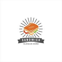 smörgås logotyp design begrepp. lämplig smörgås logotyp. lunch, mellanmål, rostat bröd. mat begrepp. vektor illustration