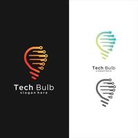 modernes tech-birnenlogo entwirft konzept, pixel-technologie-birnen-ideen-logo-vorlage vektor