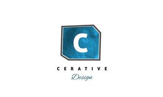 c Wasser Farbe Logo künstlerisch, schick, modisch Hand gezeichnet Vektor Design auf schwarz Hintergrund.