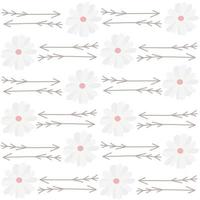 süß romantisch nahtlos Vektor Muster Hintergrund Illustration mit Weiß Gänseblümchen Blumen und Pfeile