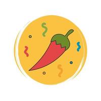 söt logotyp eller ikon vektor med jalapeno eller chili paprikor , illustration på cirkel med borsta textur, för social media berättelse och slingor
