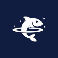 Tier Fisch Planet Raum modern einfach Logo vektor
