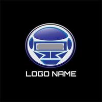Spiel Roboter Logo Design Konzept vektor