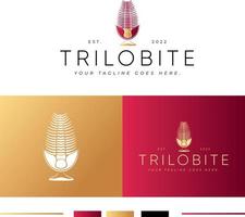 trilobit logotyp, vinmakare logotyp, logotyp för vinmakare, logotyp för vin affär vektor