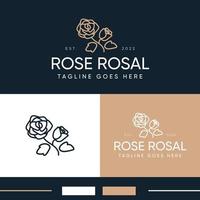 Prämie und minimal Rose Logo Design, Fachmann Logo vektor