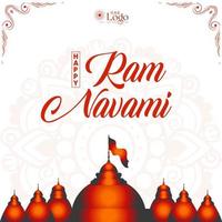 glücklich RAM Navami Schöne Grüße Hintergrund indisch Hinduismus Festival Sozial Medien Post Design vektor