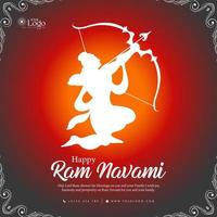 glücklich RAM Navami Schöne Grüße Hintergrund indisch Hinduismus Festival Sozial Medien Post Design vektor