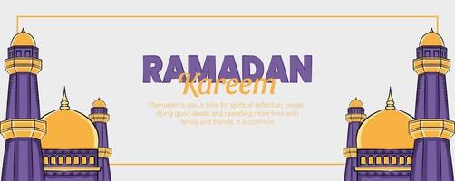 Ramadan Kareem Banner mit handgezeichneten islamischen Illustration Ornament vektor