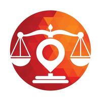 Gerechtigkeit Punkt Logo Vektor Vorlage. kreativ Gesetz Feste Logo Design Konzept.