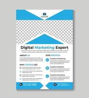 Fachmann korporativ kreativ modern Flyer Vorlage Design Marketing, Geschäft Vorschlag, Förderung, werben, Veröffentlichung, Startseite Buchseite. Digital Marketing Agentur im a4 Größe kostenlos Vektor